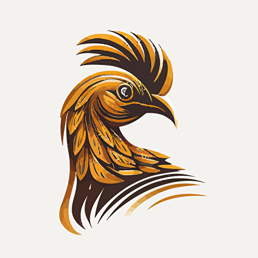vector golden phesant logo white background