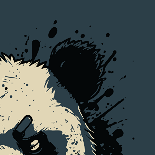 angry panda face vector drawing