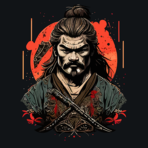 vector art of Bulgarian Samurai