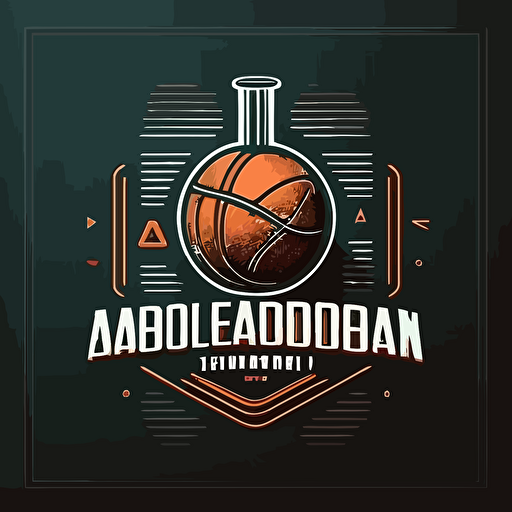 vector logo style basketball academy chemical tube minimalistic