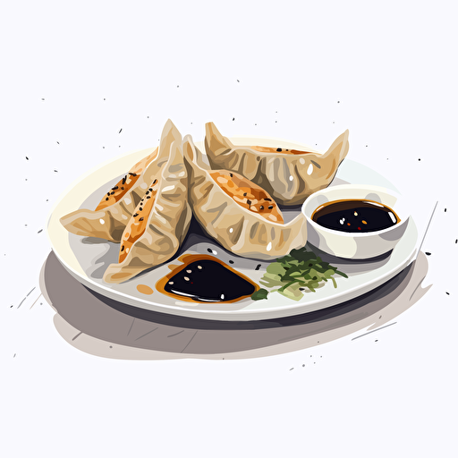 gyoza, vector art, white background
