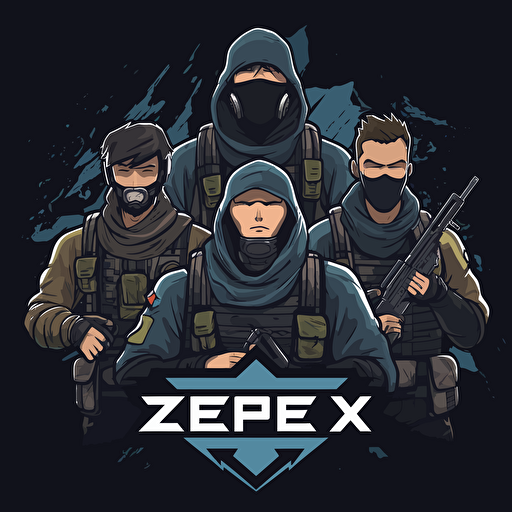 esport team logo, playing apex legnds, counter strike, vectorized, clean