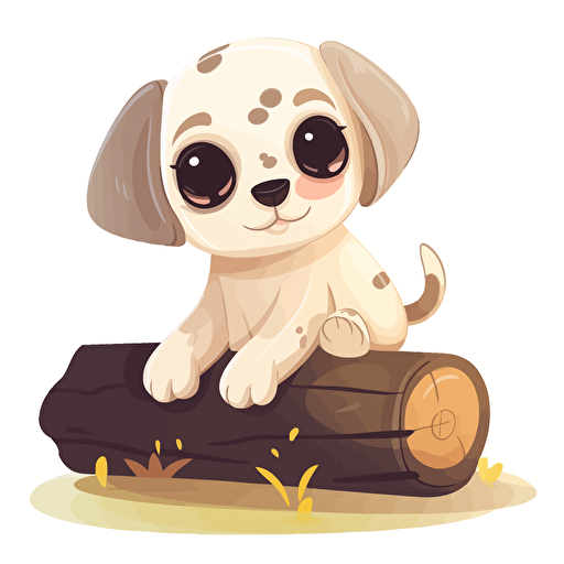 cute puppy vector log