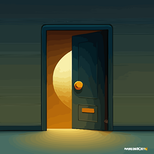 an illustration of a modern door with a big keyhole. Vector. Moody. Clean
