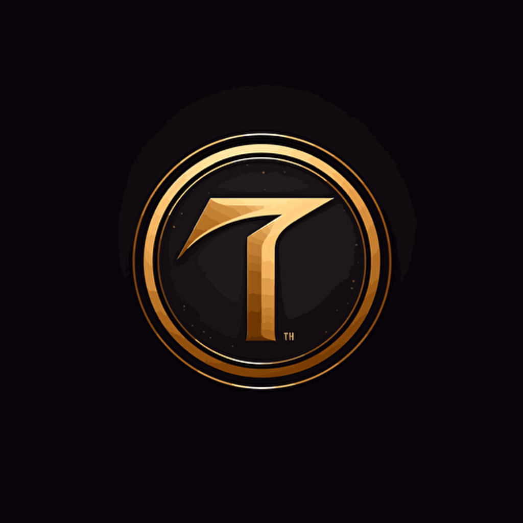 Design a lettermark logo of letter T, simple, eyecatching, dark, smooth, vector