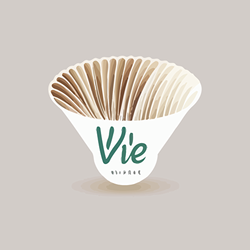 minimalistic vector logo design of a coffee filter bowl like Vue logo and white color.