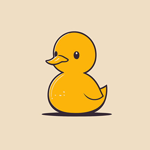 rubber ducky isotype, cute minimal vector outlined style