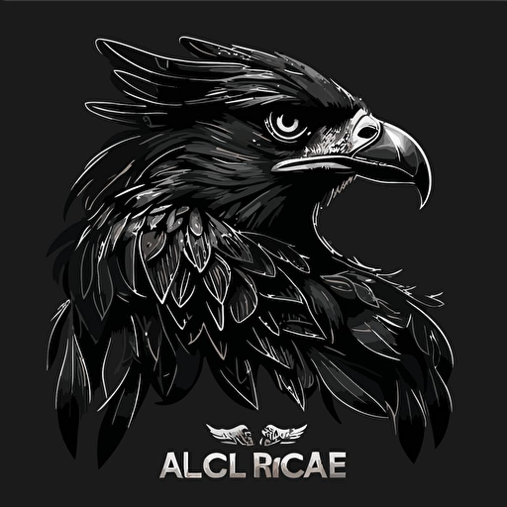 make a logo black eagle vector moode