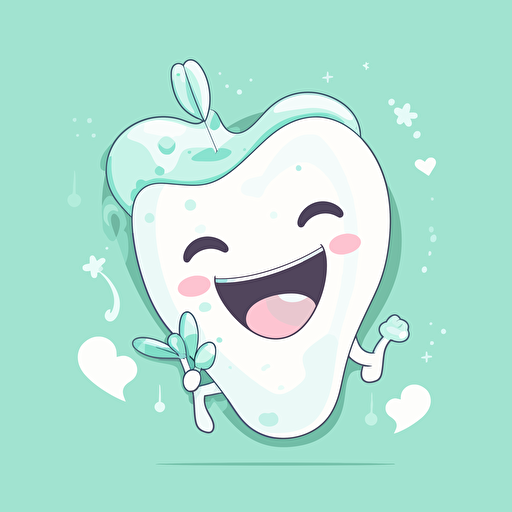 Cute and fresh dental hospital logo design, vector image, 1920:1080
