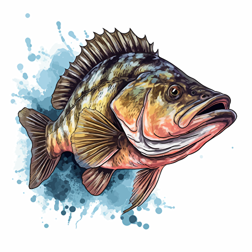 colorful vector drawing smallmouth bass