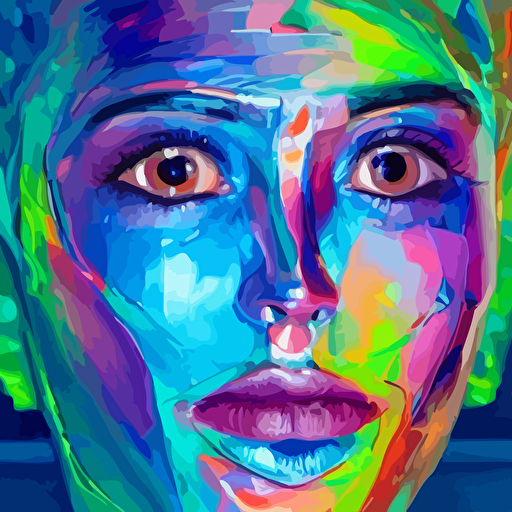 holographic human robotic head glossy iridescent face palette knife painting acrylic paint dried acrylic paint dynamic palette knife oil paintings vibrant palette knife portraits radiate raw emotions expressions palette knife paintings francoise nielly beautiful beautiful face surrealistic 3d illustration human face non binary non binary model 3d model human cryengine holographic texture holographic material holographic rainbow concept cyborg artificial intelligence