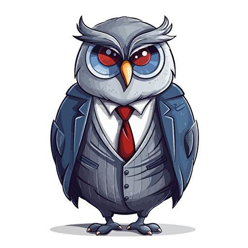 a vector drawing of a business owl