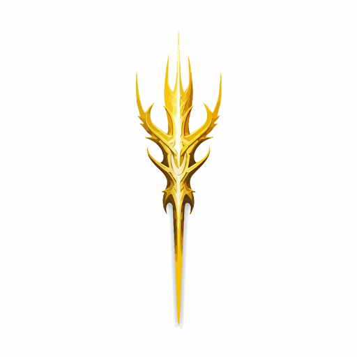 yellow trident, vector art, 2d, white background