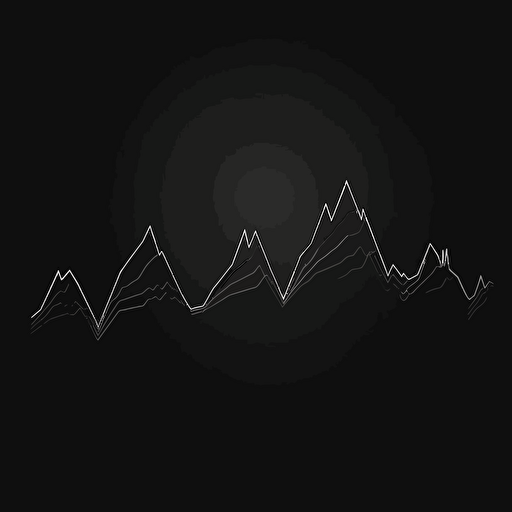 heart beat line as a mounain peak, pulse, vector, minimalistic