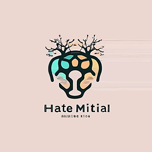 logo for mental health service. Bee hive as head, minimal, vector style