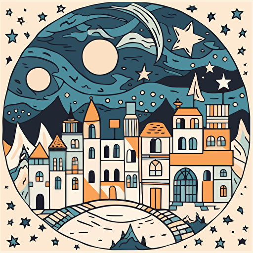 Vector illustration gogh illustration, in the style of patrick caulfield, muted colors, simple line drawings, bill traylor, pseudo, nostalgic, hinchel or sticker white bakcground