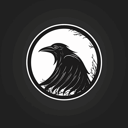 logo vector minimalistic raven beak open circle