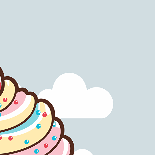 cute cupcake kawaii style, vector clipart