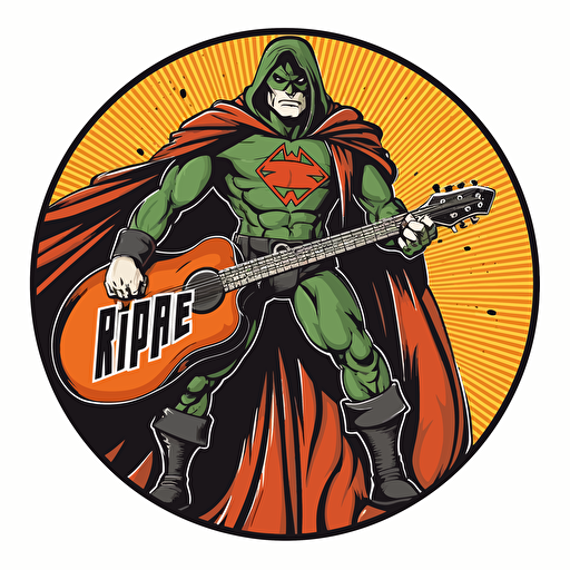 high resolution vector logo of a super hero name badge for a rock band.