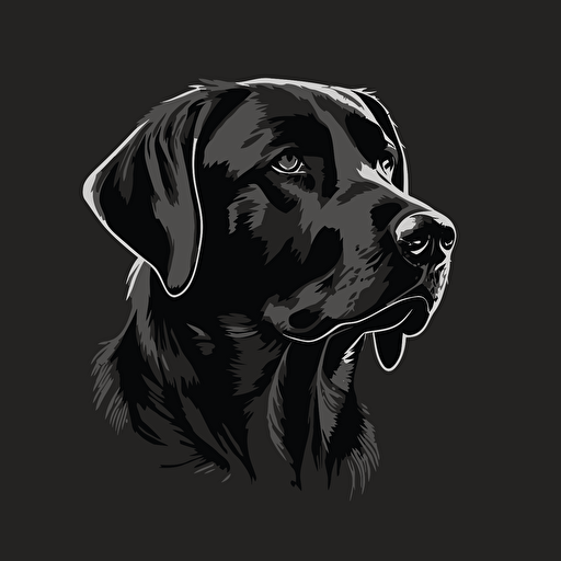 a simple vector logo of a black Labrador retriever