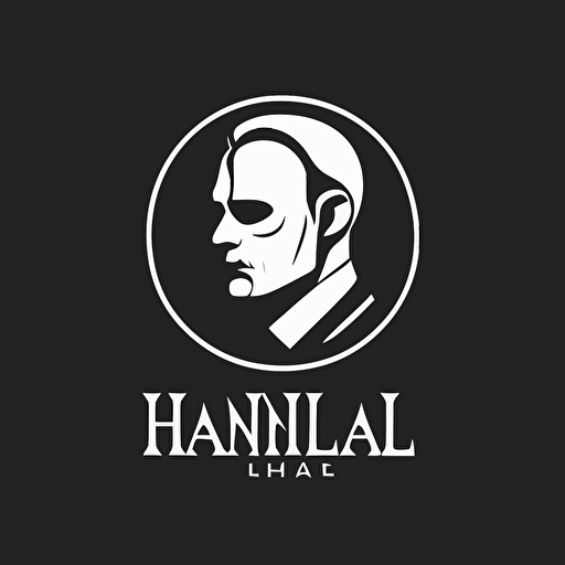 simple white logo vector of Hannibal lector