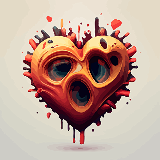 artistic heart emoji vector