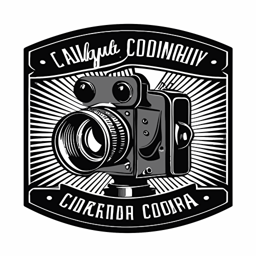 logo for film camera vector design black and white