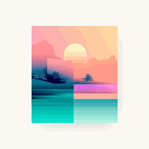 block pastel landscape gradient abstract modern miminalist gucci vector style