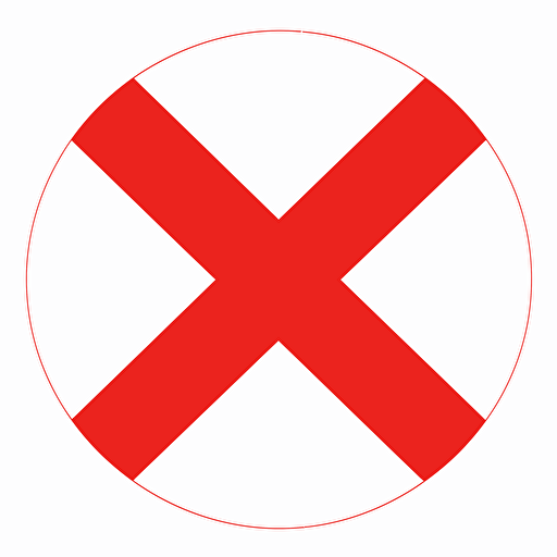 Simplified flat art vector image of a red X on white background 3