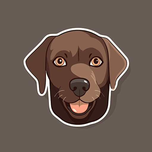 cute labrador retriever flat vector, sticker