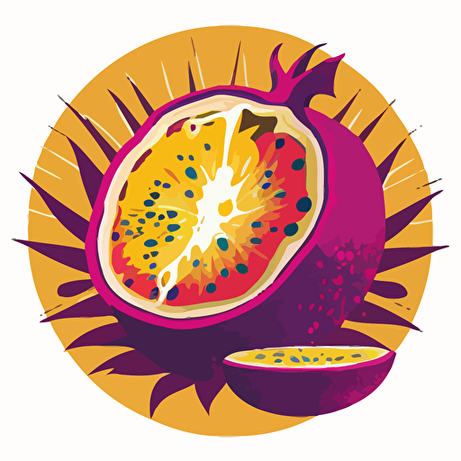 passionfruit vector image clipart vibrant magenta color circle logo