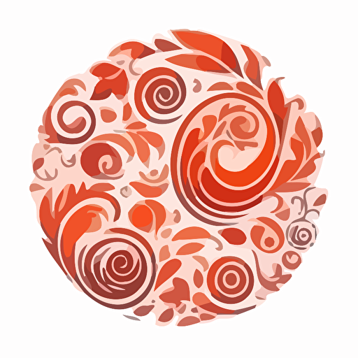 batik logo motive, 2d, vector, white background