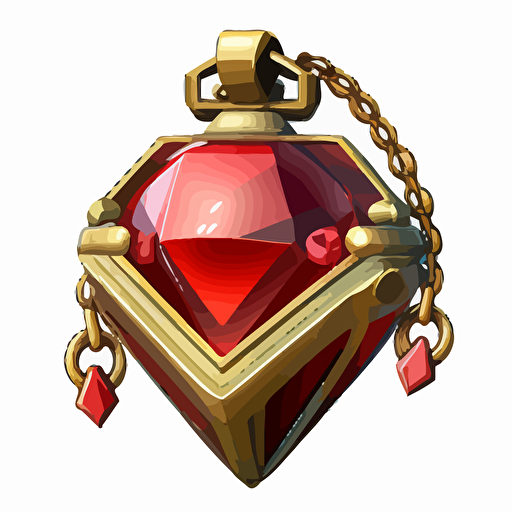 An image of a trinket with a red gemstone Vector illustration for a videogamecartoon style