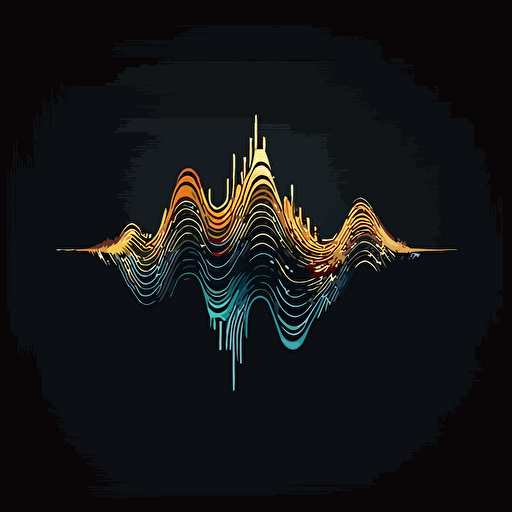 an audio wave form minimalistic two dimensional vector logo