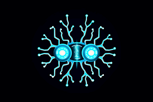 an Artificial intelligence company logo made of two brain neuron , 2d, vector