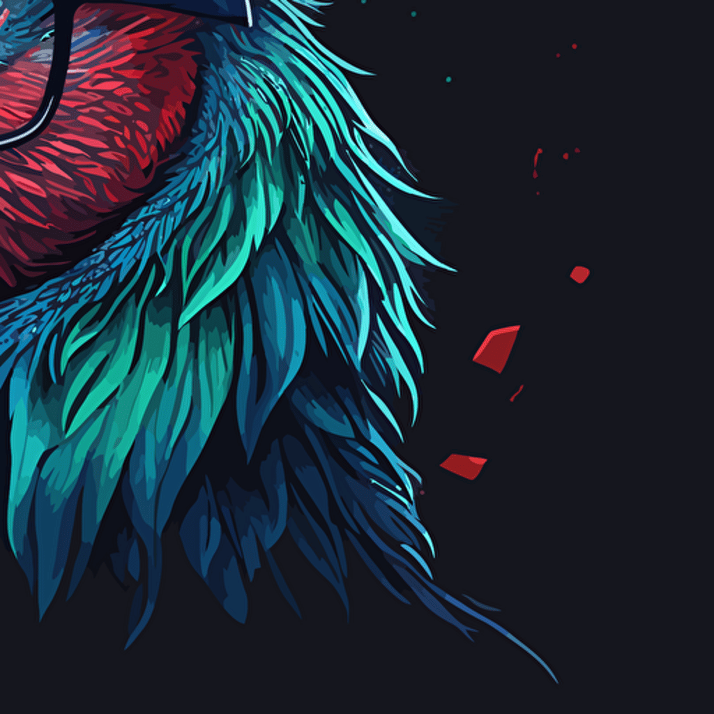 gallo hipster colorido vibrante en vector