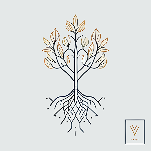 minimal line logo of a root, vector geometric minimal, line, simple –v 5 –q 2 –s 750 –v 5