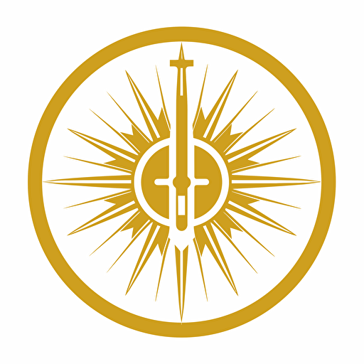 A Crest for Holy Glory Hunters FC, Crosshair, Football, Golden, monochromatic, vector, white background