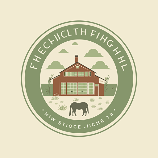 Design a 1:1 ratio vector logo for a holistic animal health teaching institute. Use a minimalist or modern style, with greens and earth tones as main colors. Incorporate elements like a stylized book surrounded by an animal silhouette, or an animal in a natural setting. Choose a clear, legible font for the institute name and match it to the style of the logo.