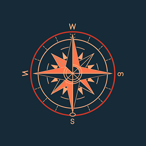 very simple logo for compass life, vector flat, PNG, SVG, flat shading, solid background, mascot, logo, vector illustration, masterwork, 2D, simple, illustrator