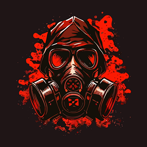 a vector logo style of a gas mask