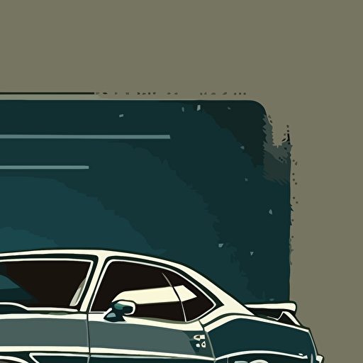 muscle car simple vector