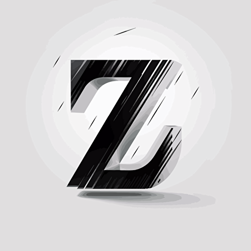 letter z, black on white, vector, illustrator, ar 1:1