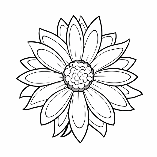 flower No Shadow. Cartoon. Coloring page. Vector. Simple.