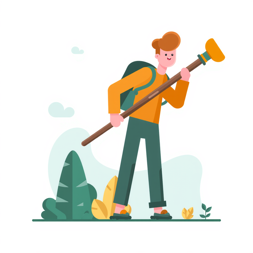 a person exploring nature