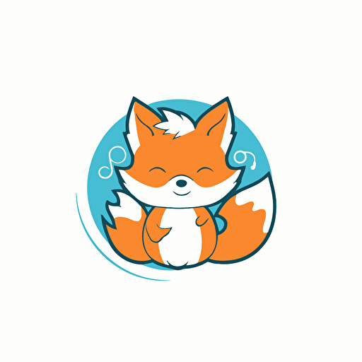 simple logo design of cute fox music, vector, flat 2d, company logo, sing style