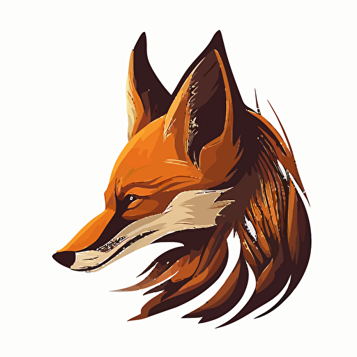 muzzle of a sad fox. vector, flat 2d, company logo
