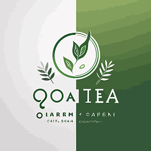Logo for a herbal tea compagny, vectorial, minimalist, green and white, modern design –q 2