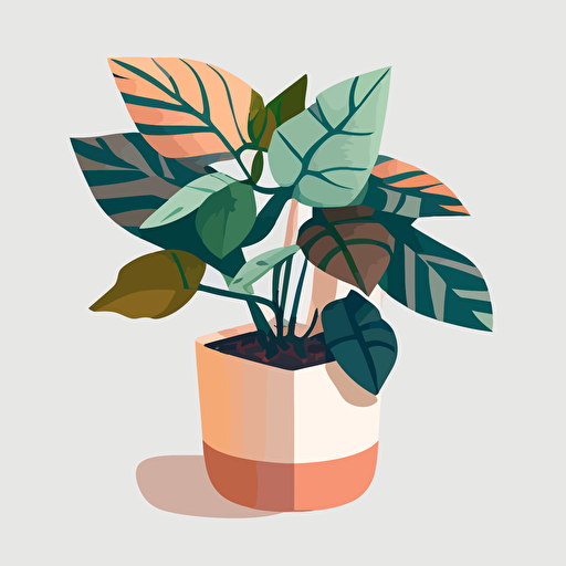 a 3-color flat vector image of a houseplant