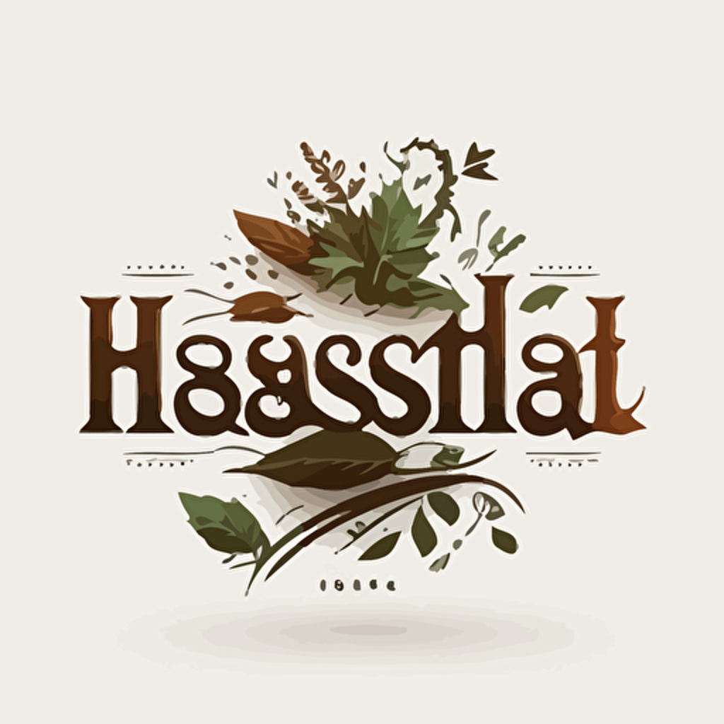herbalist text style logo, vector style white background